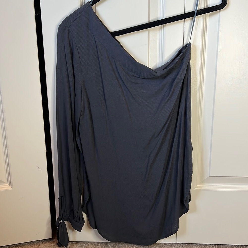 Trouve one shoulder top. Worn once. Grey/blue.